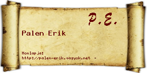 Palen Erik névjegykártya